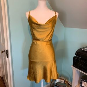 Cowl Neck Satin Slip Dress